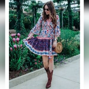 Eliza J Cottagecore Floral faux wrap Dress